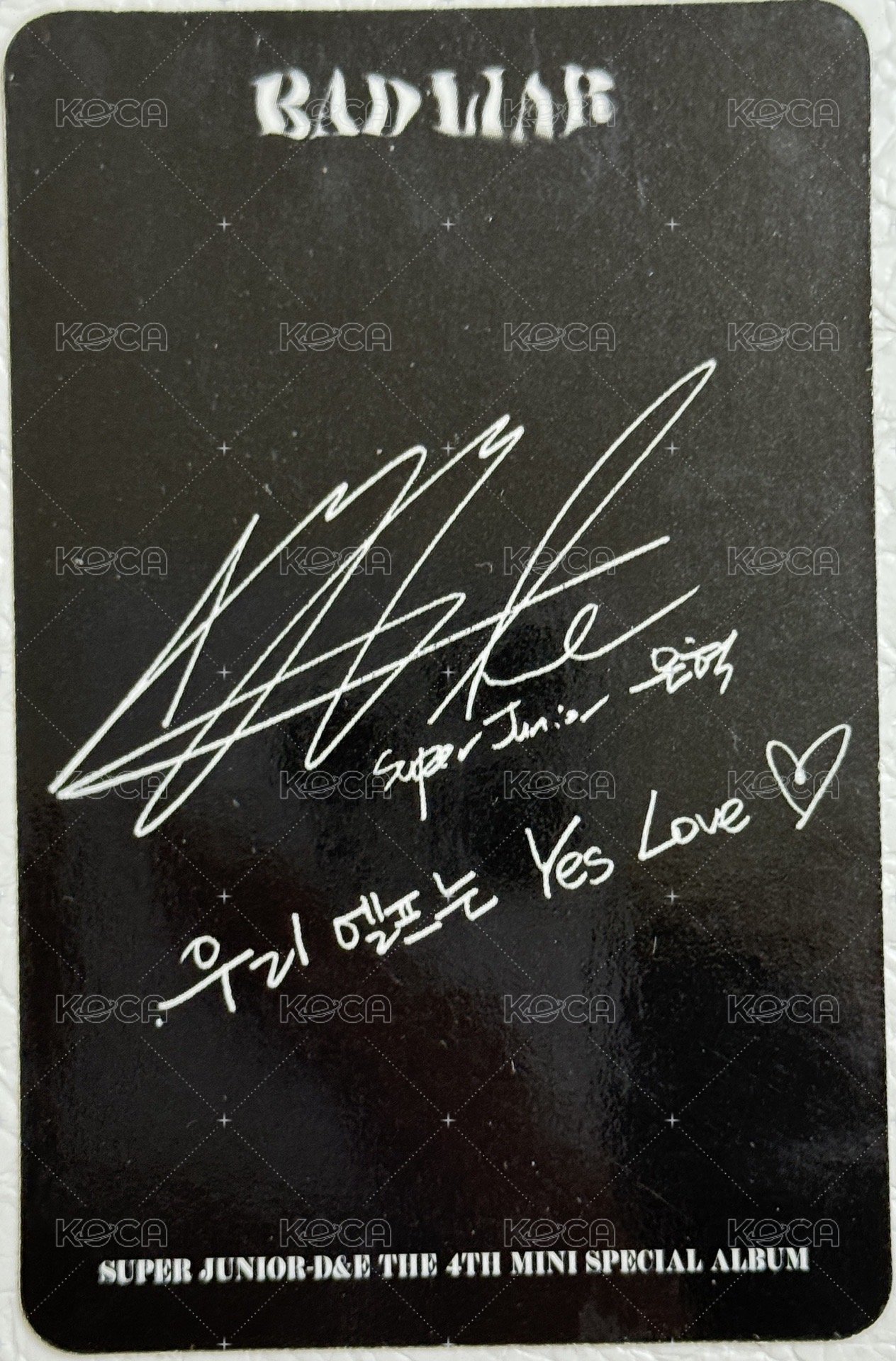 迷四 mini4小卡 專輯卡 銀赫 BAD LIAR bad blood 迷你四輯後續特別專 比耶赫 背面