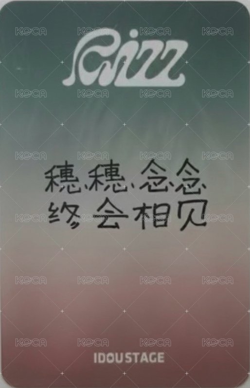RIZZ 愛豆驛站 1.0 特典卡 中文卡背 背面
