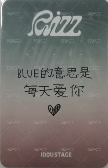 RIZZ 愛豆驛站 1.0 特典卡 中文卡背 背面