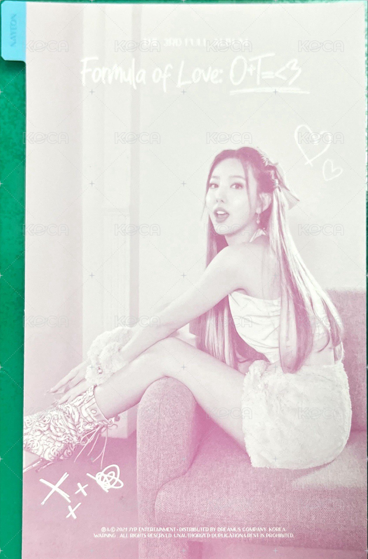 正規三 jyp 明信片  背面