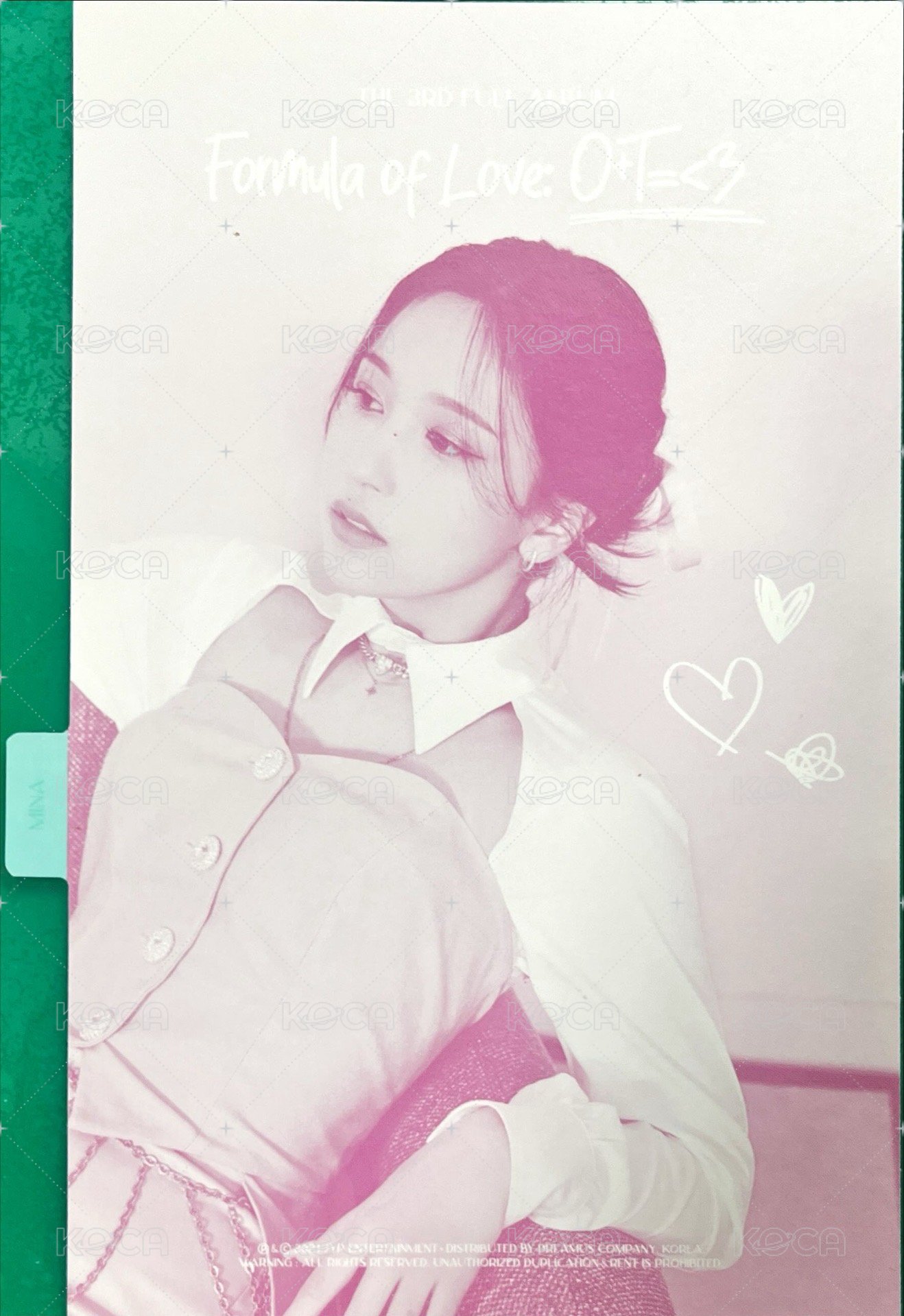 正規三 jyp 明信片  背面