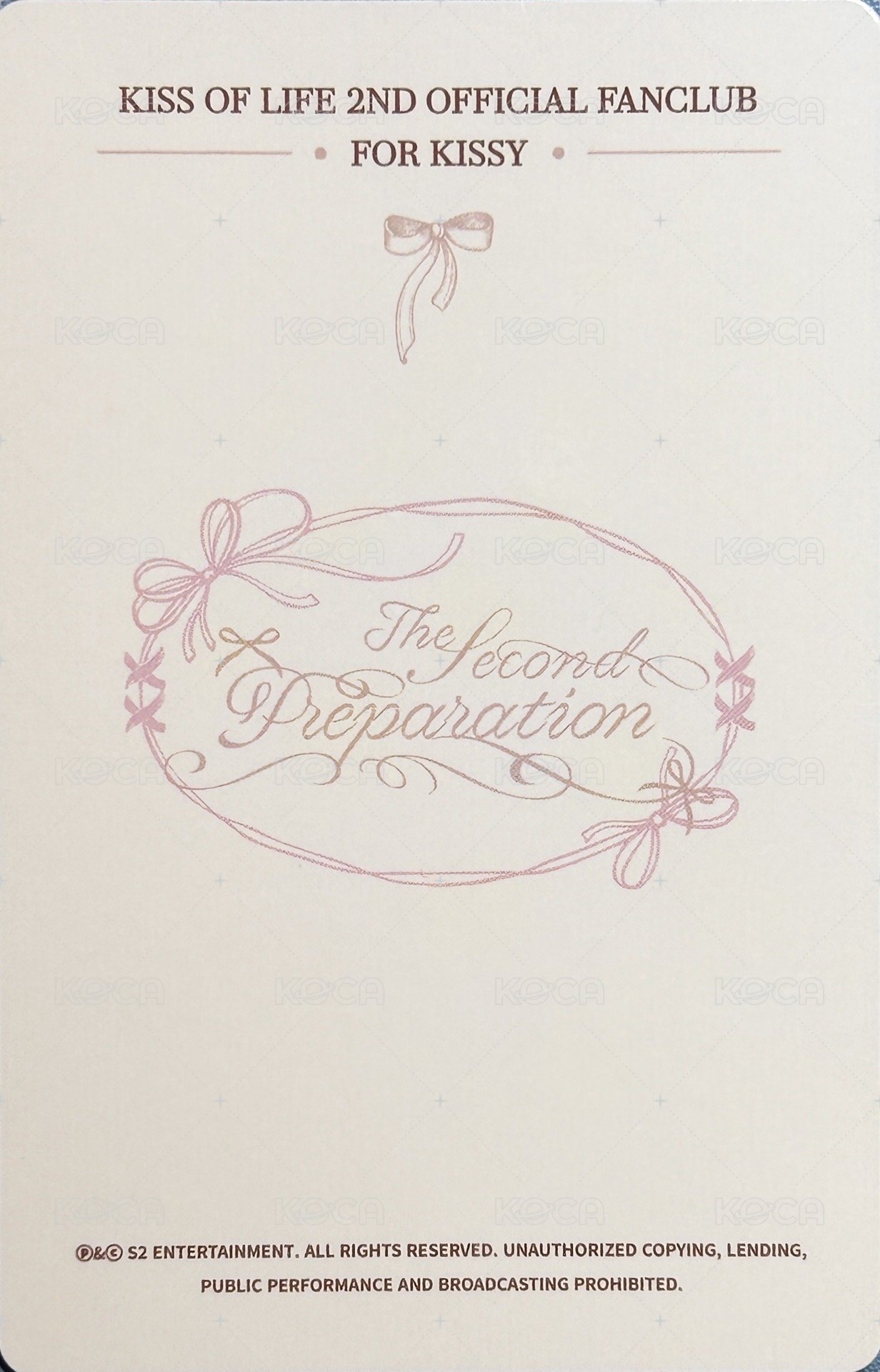 二期會員禮 會員禮卡  背面