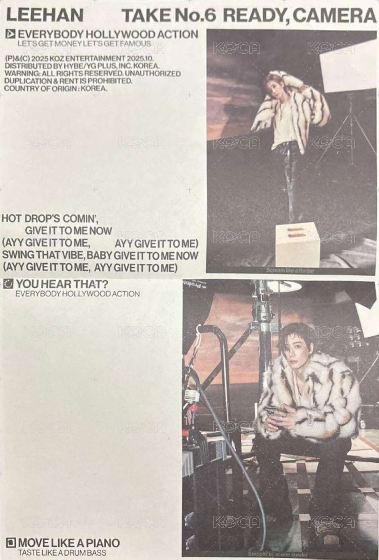 The Action 專輯卡 專輯海報 背面