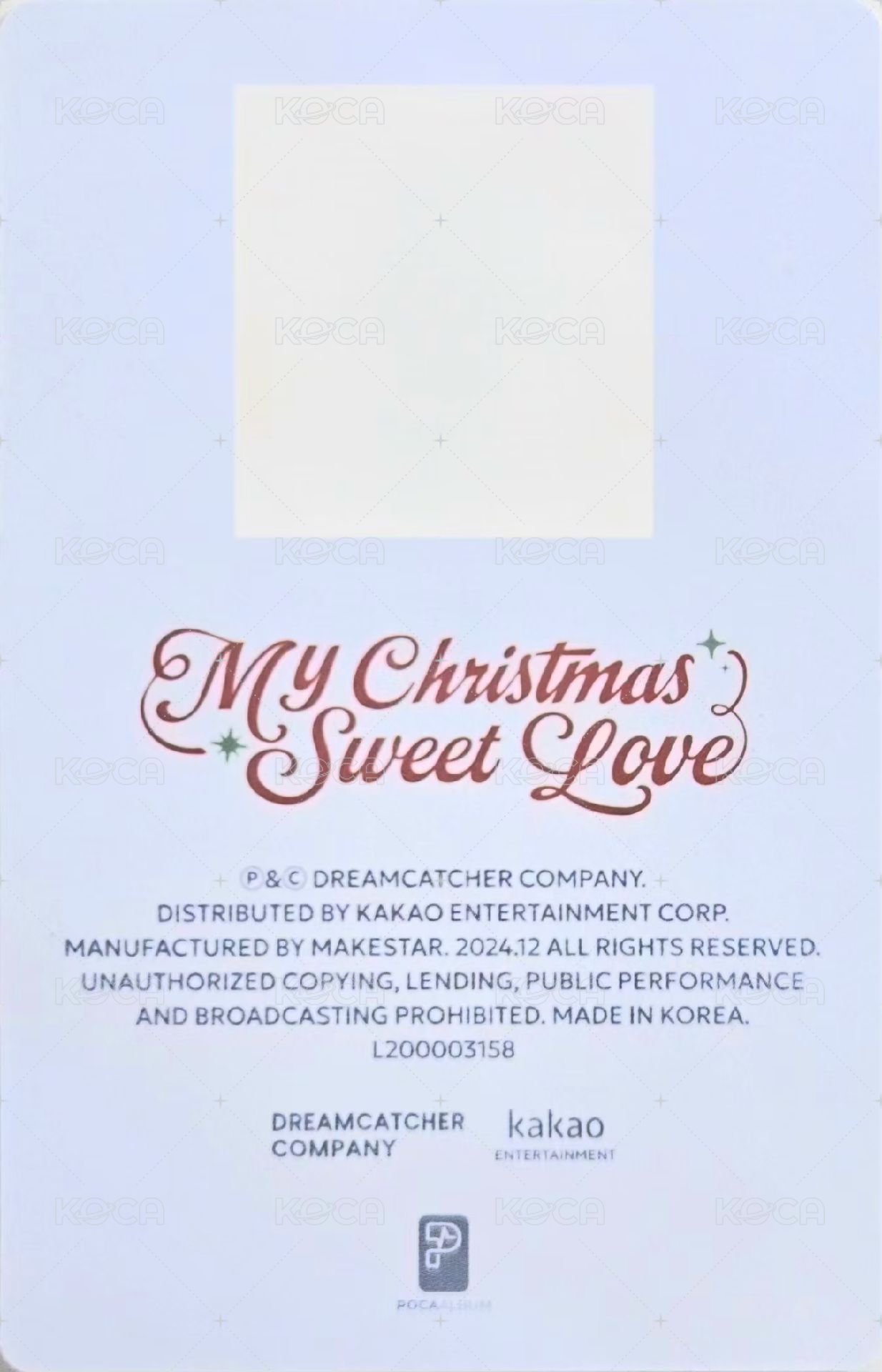 聖誕單曲專輯 專輯卡 (電子專QR卡) 背面