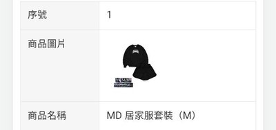 HOME衣服套裝（M）無小卡