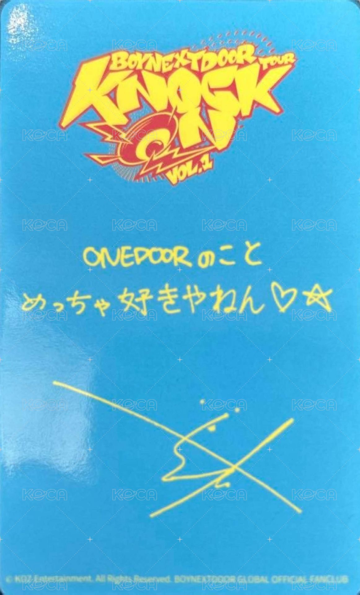 Knock On 一巡 入場卡 / 場限卡 大阪場限定卡 背面