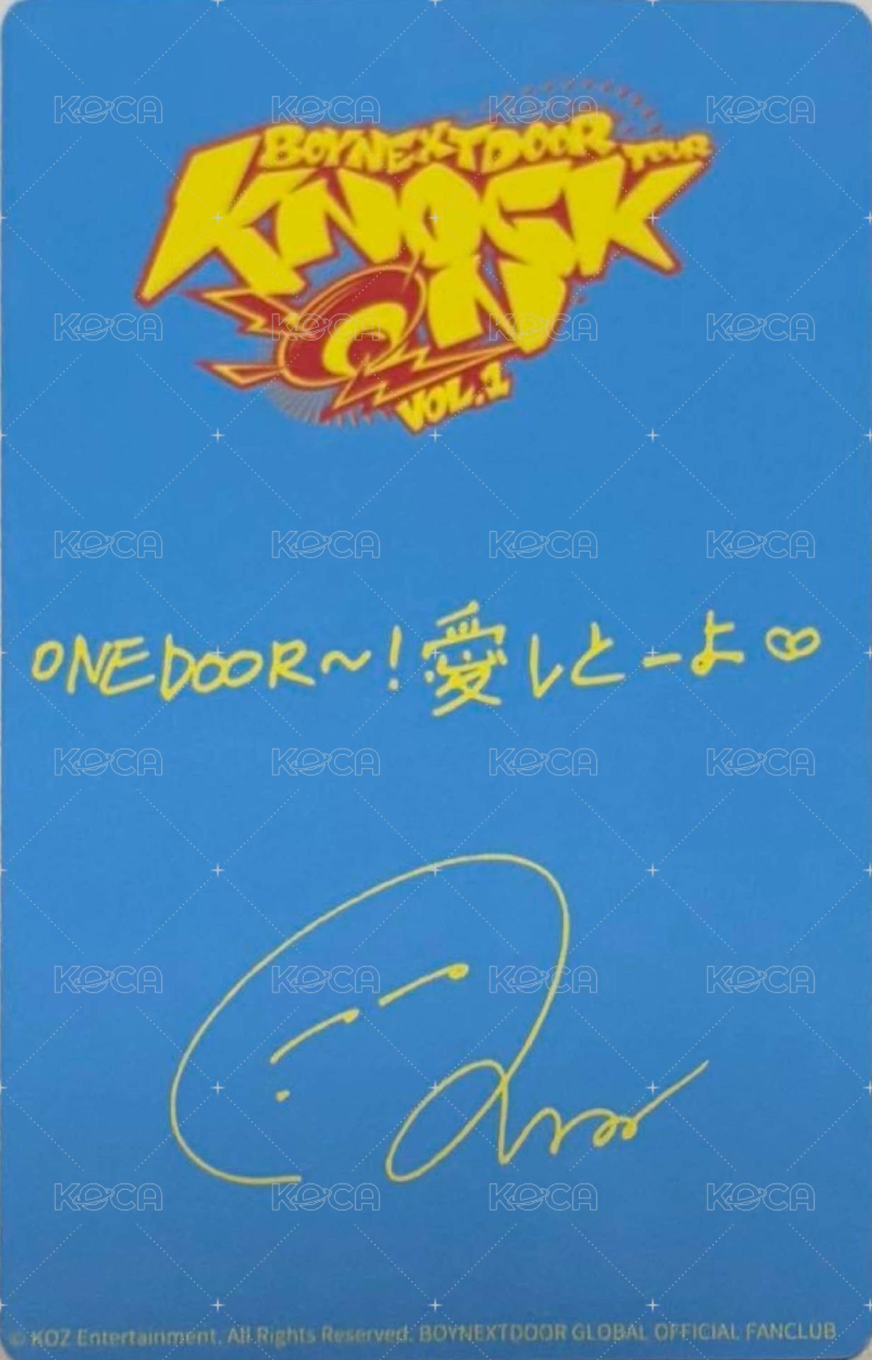 Knock On 巡迴 入場卡 / 場限卡 福岡場限定卡 背面