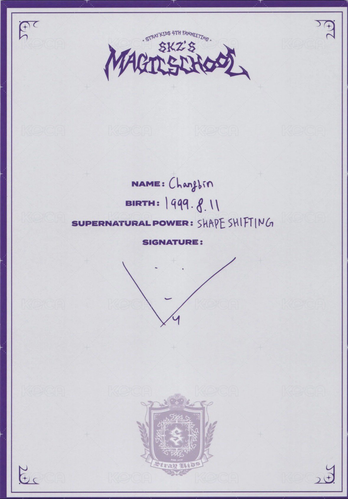 4th FM 周邊卡 個人資料海報組 背面