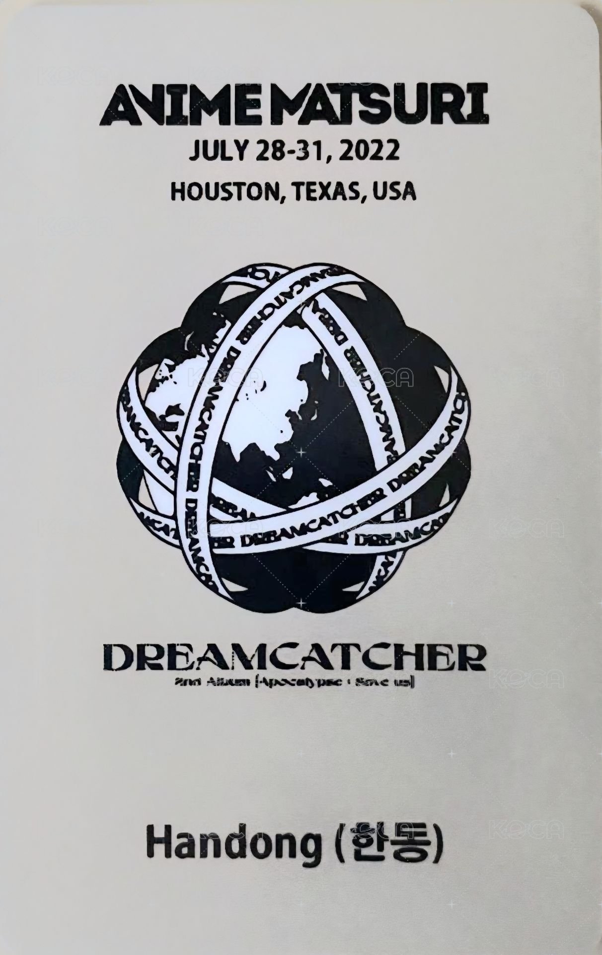 正規二輯 美漫演唱會 入場卡 / 場限卡  背面