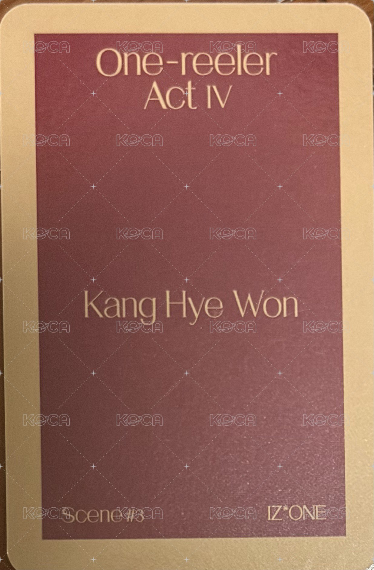 One-reeler / Act IV wd SCENE#3 簽售卡  背面
