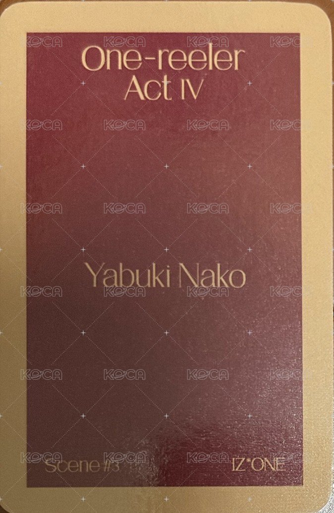 One-reeler / Act IV wd SCENE#3 簽售卡  背面