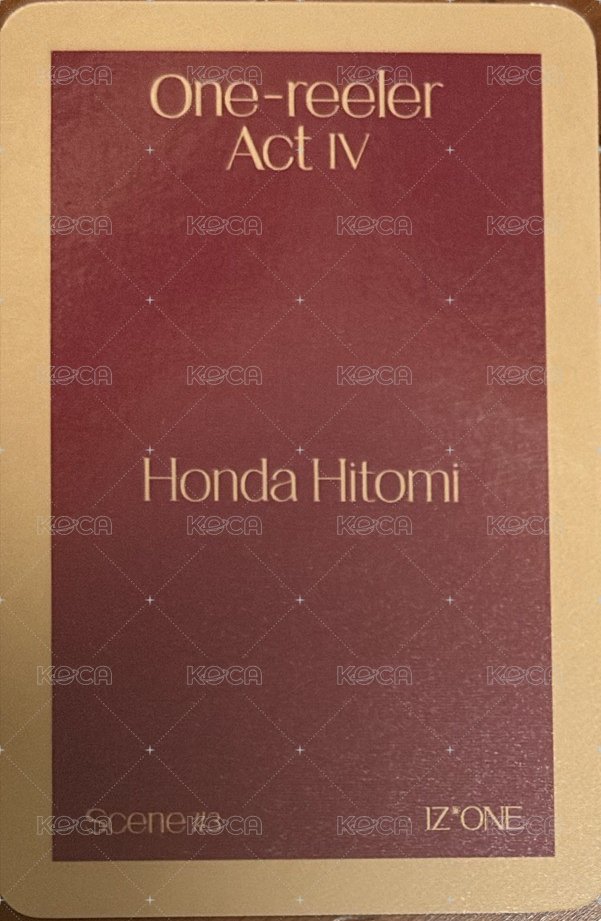 One-reeler / Act IV wd SCENE#3 簽售卡  背面