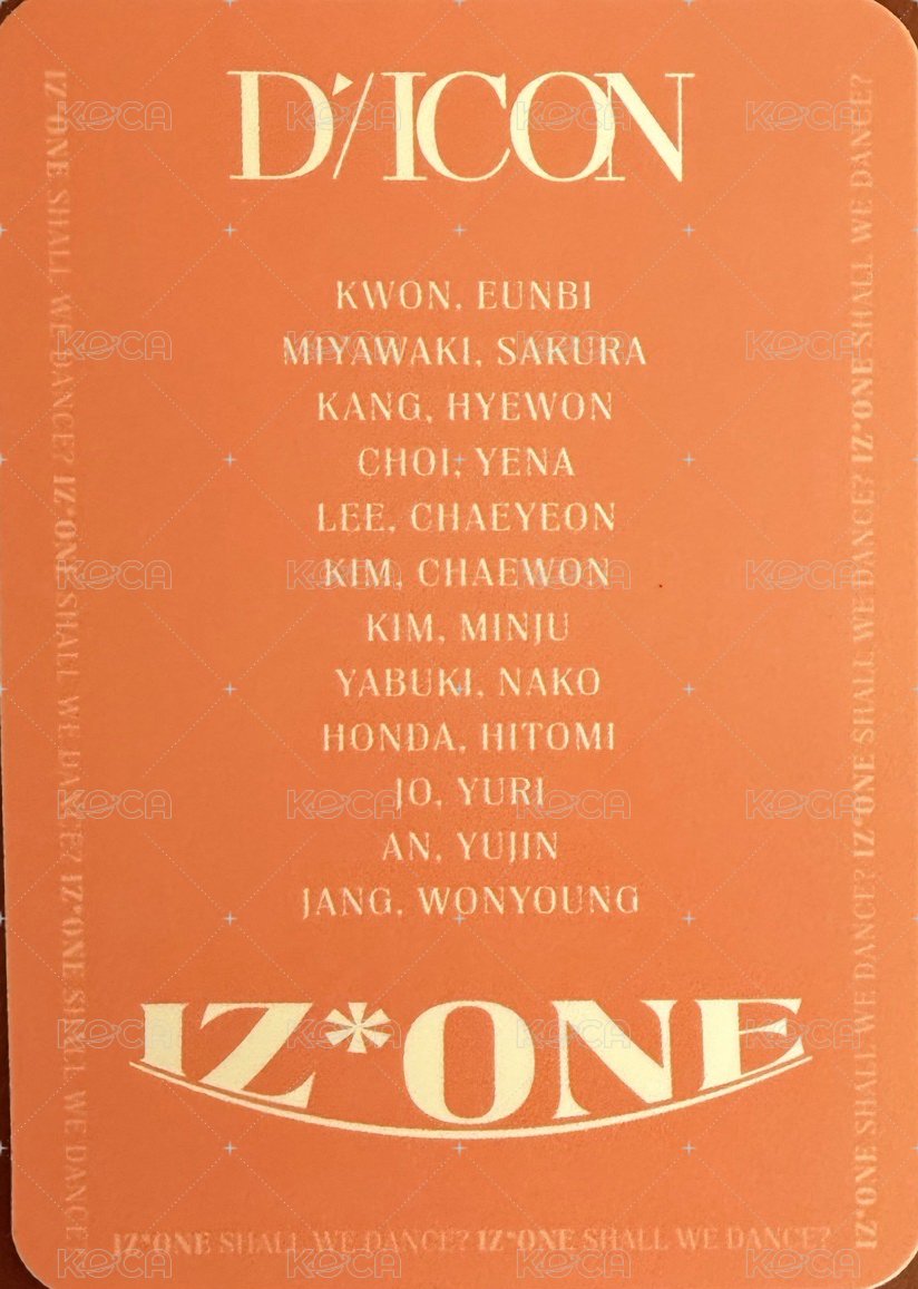 新DICON D社 團封 雜誌卡 團卡 背面