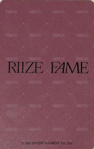 FAME hmv 幸運卡  背面