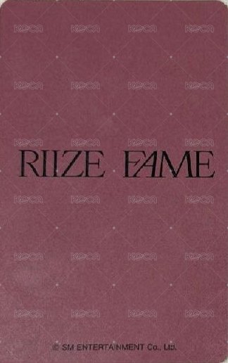 FAME hmv 幸運卡  背面