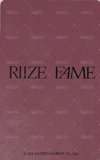 FAME hmv 幸運卡  背面