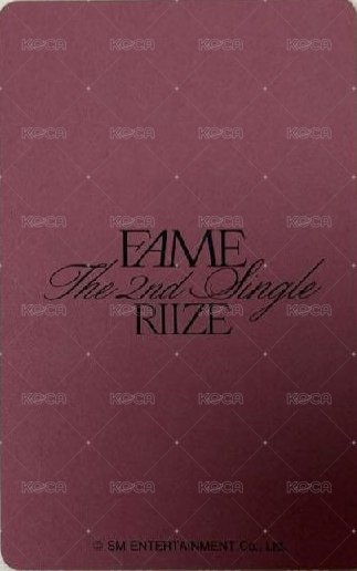 FAME hmv 特典卡  背面