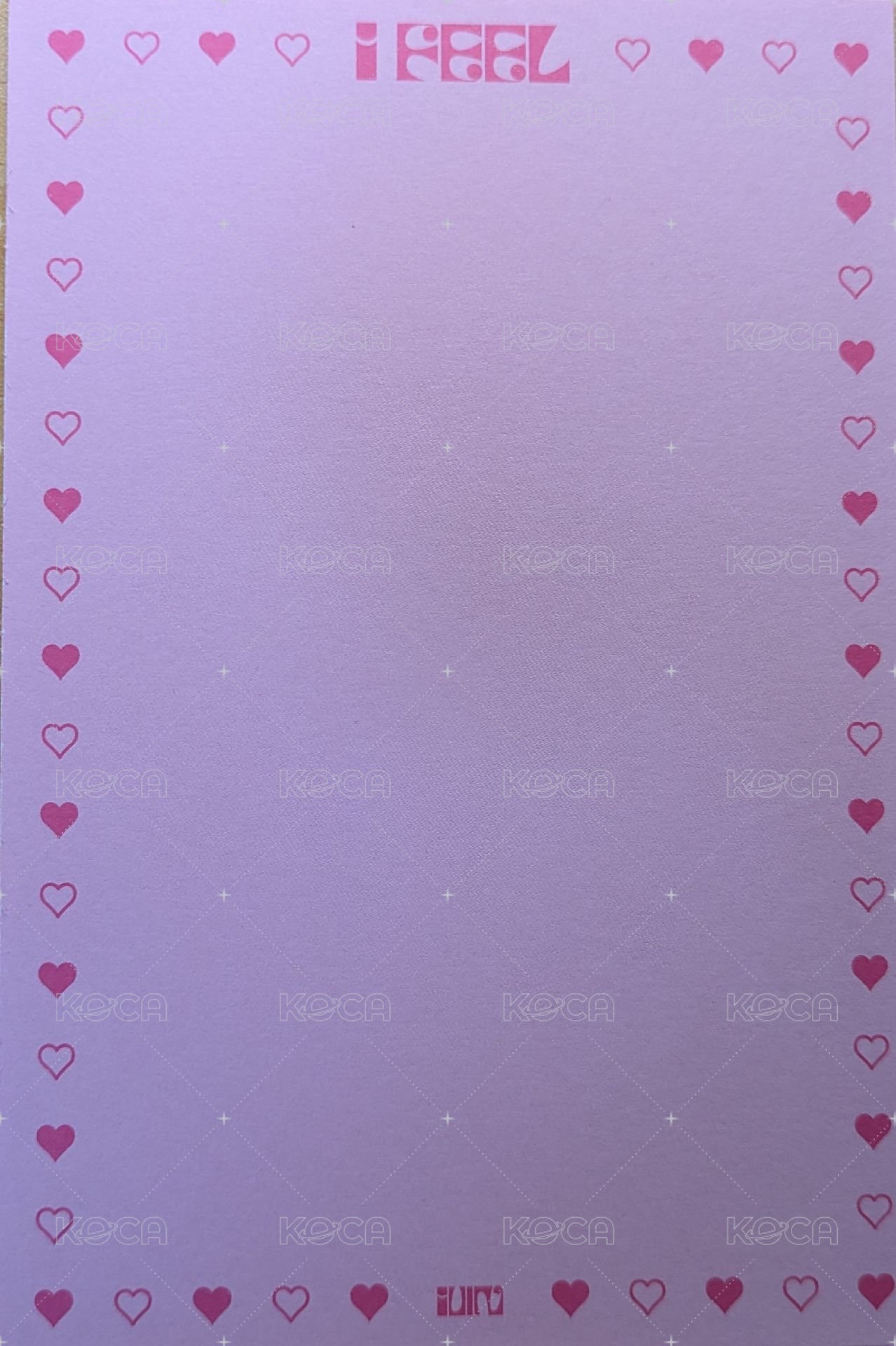 I feel 明信片 特別版 背面