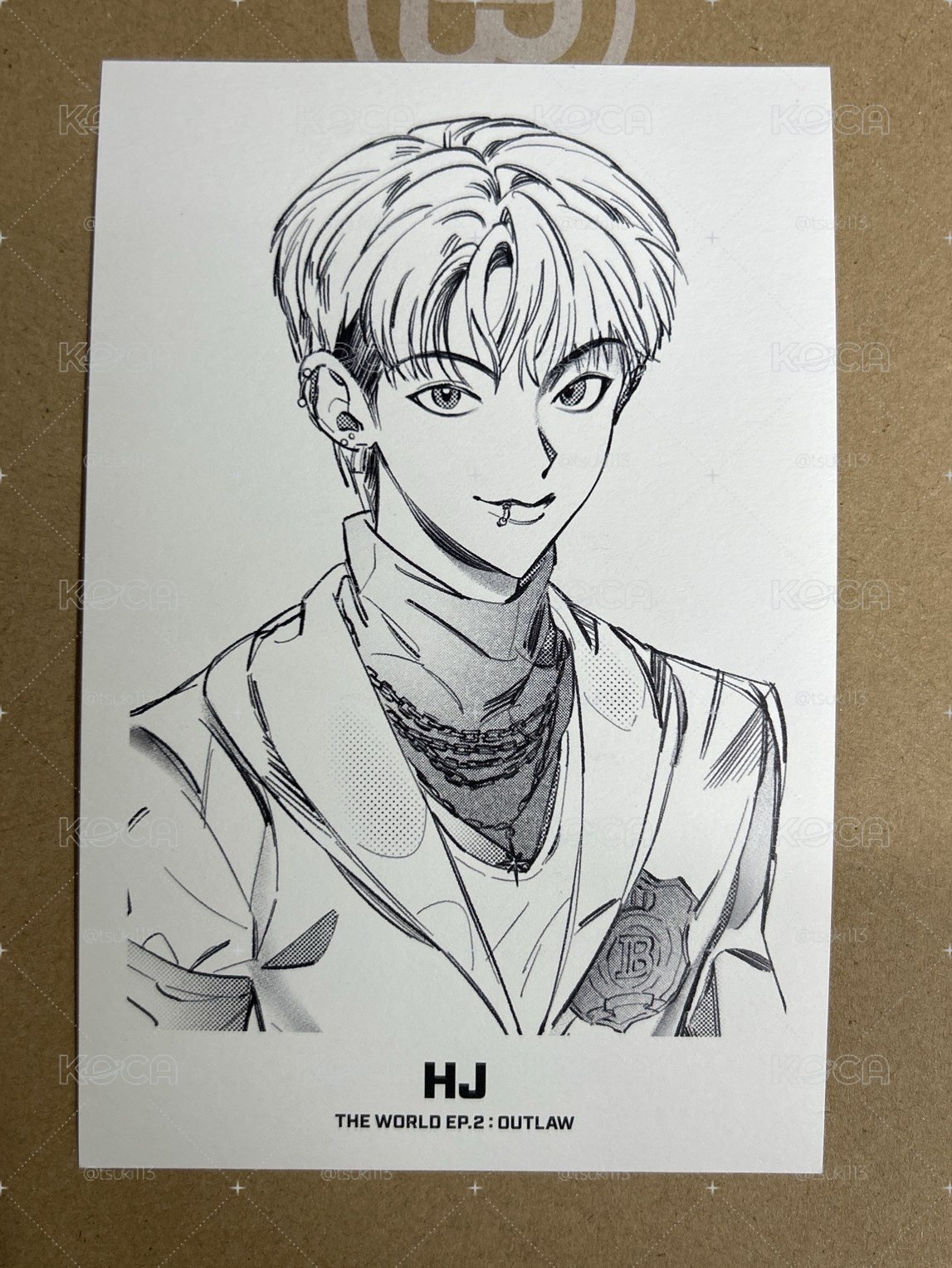 ATEEZ 金弘中 OUTLAW 漫畫明信片