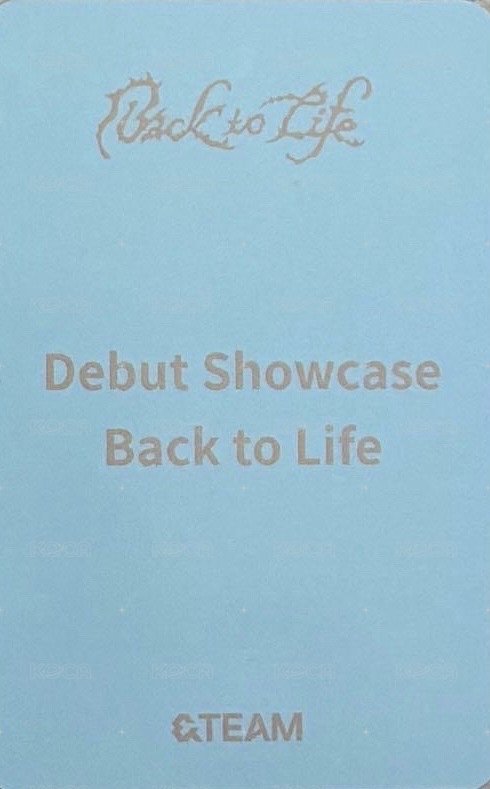 BTL 抽選卡 韓國Showcase 逆應援 背面