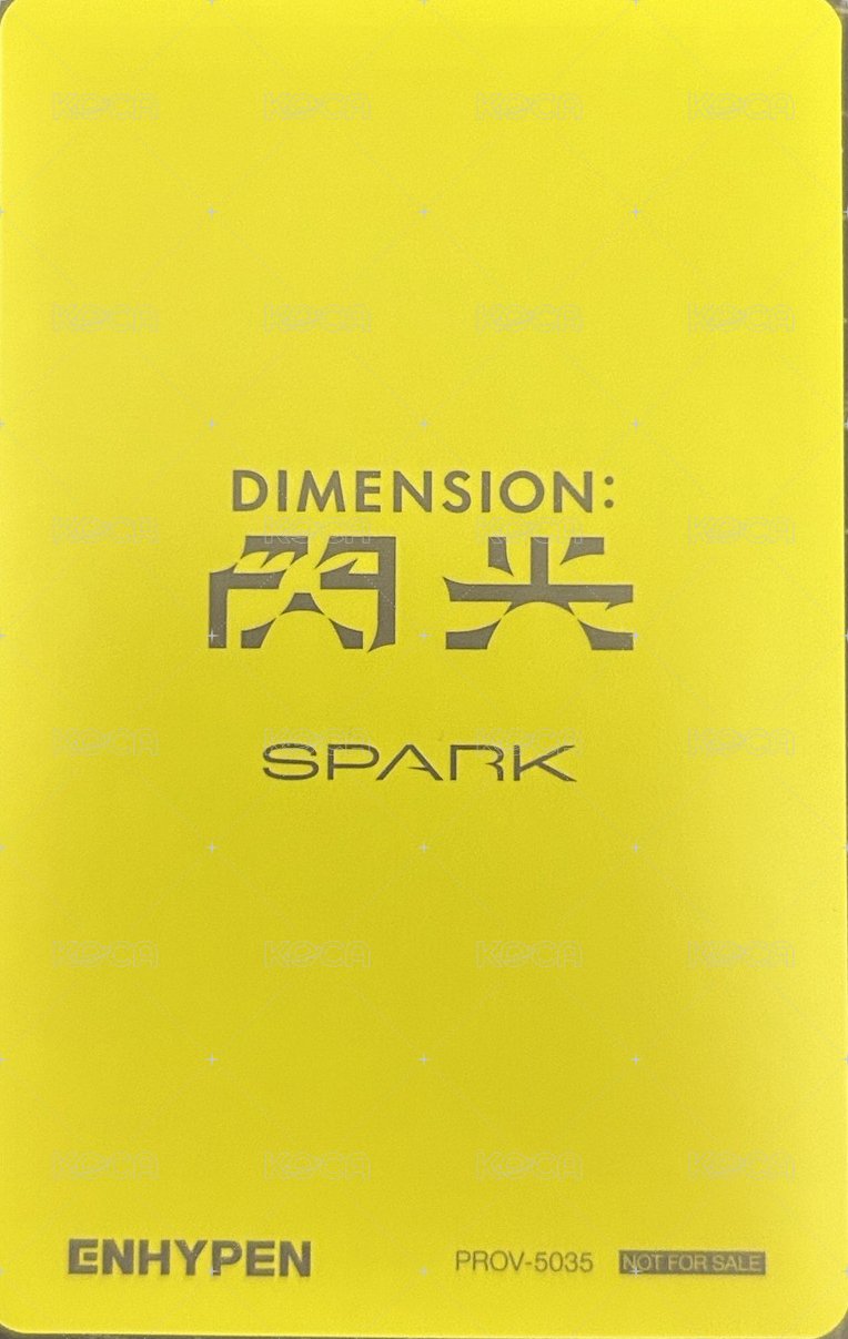 DIMENSION : 閃光（SENKOU） 日咖 特典卡 日咖戳臉訓 背面