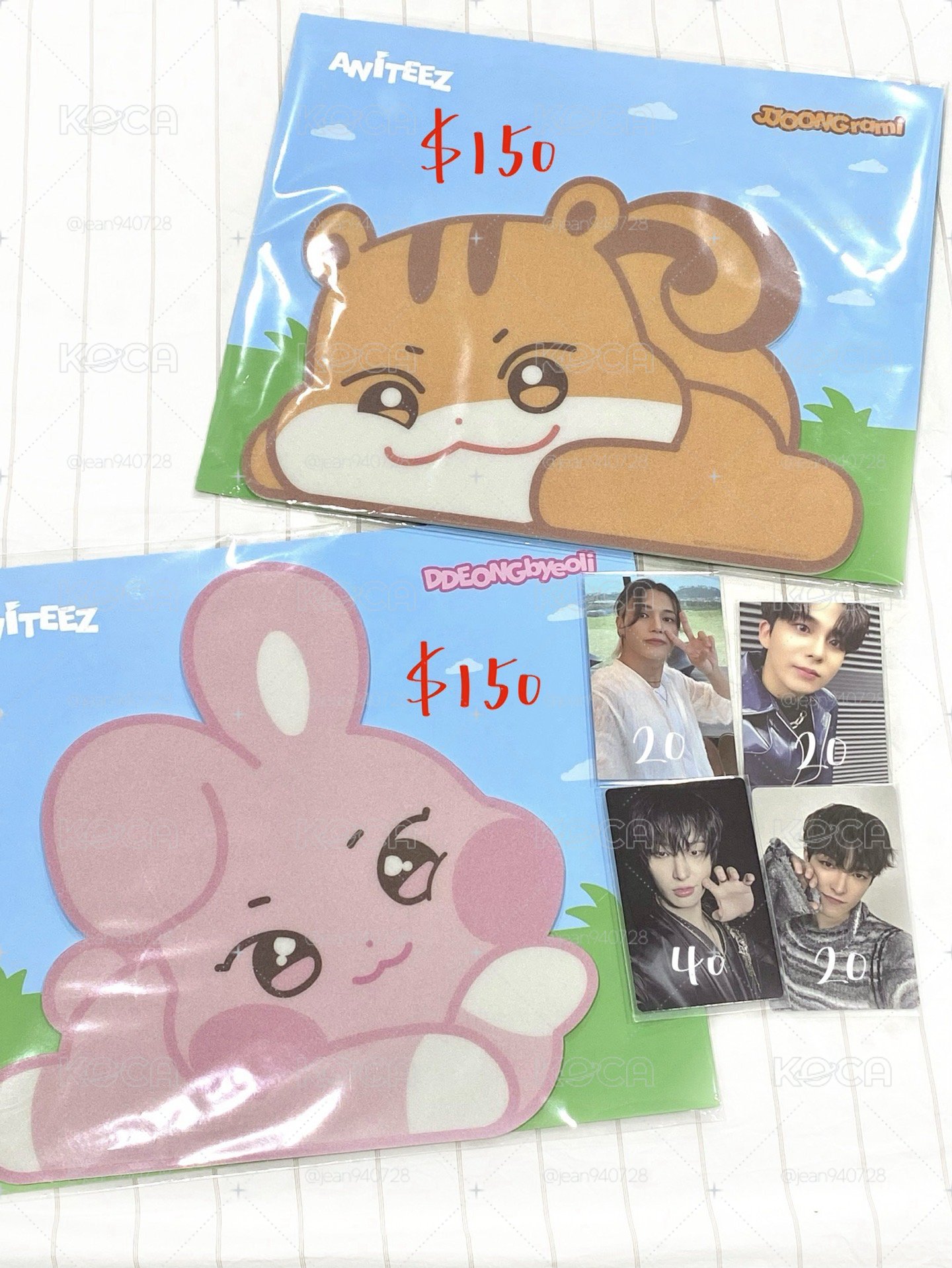 ATEEZ 七週年滿額卡星、眼鏡星、梯子萌星、捧臉中榮鍾、滑鼠墊中星、虎爪琦