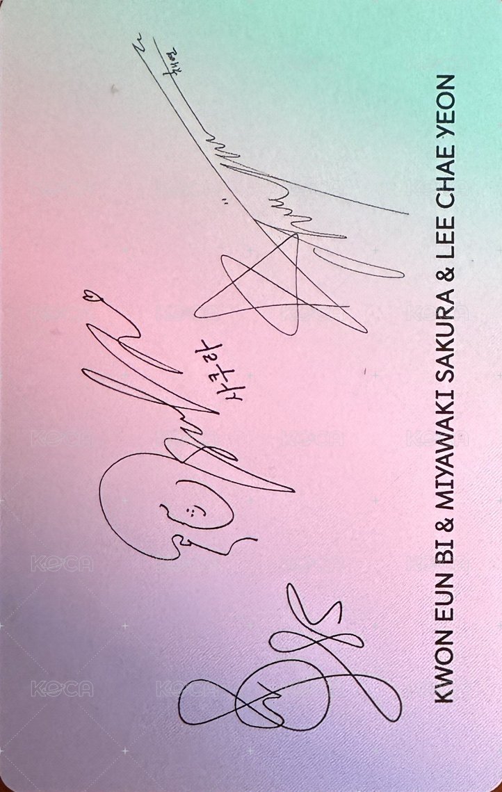 COLOR*IZ 專輯卡 三人卡 權櫻演 背面