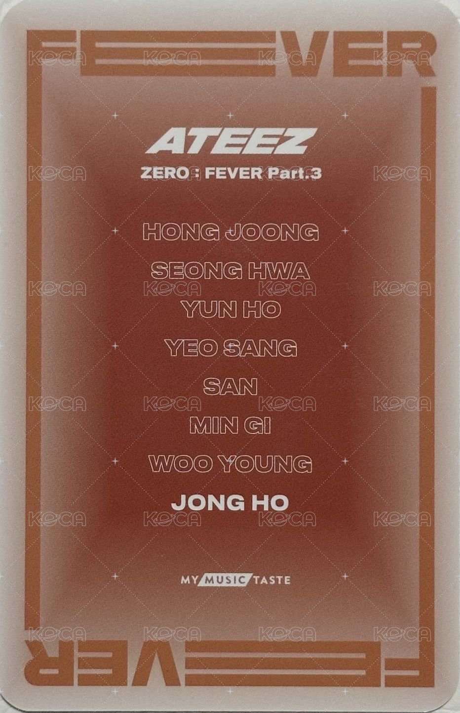 Fever pt.3 mmt 2.0 簽售卡  背面