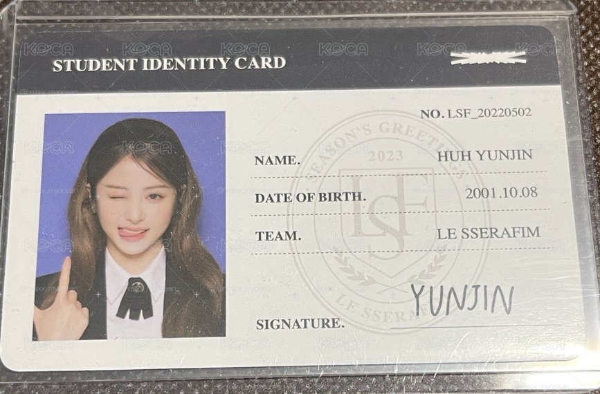 23’年曆 年曆卡 ID卡 YUNJIN