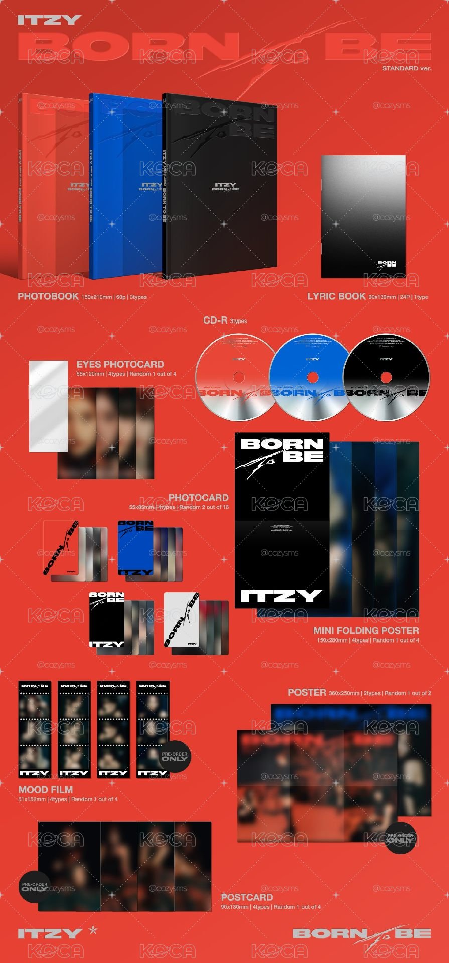 ITZY BORN TO BE 黑版全專 特別版紅版全專 專卡