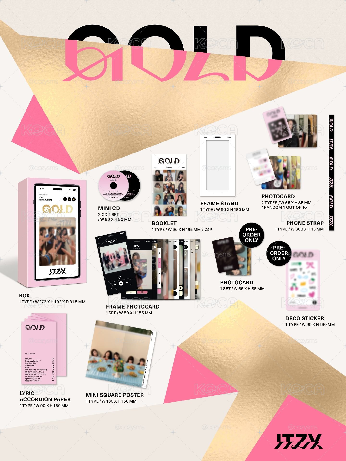 ITZY GOLD PHONE BOX 電子專 專卡 特典卡