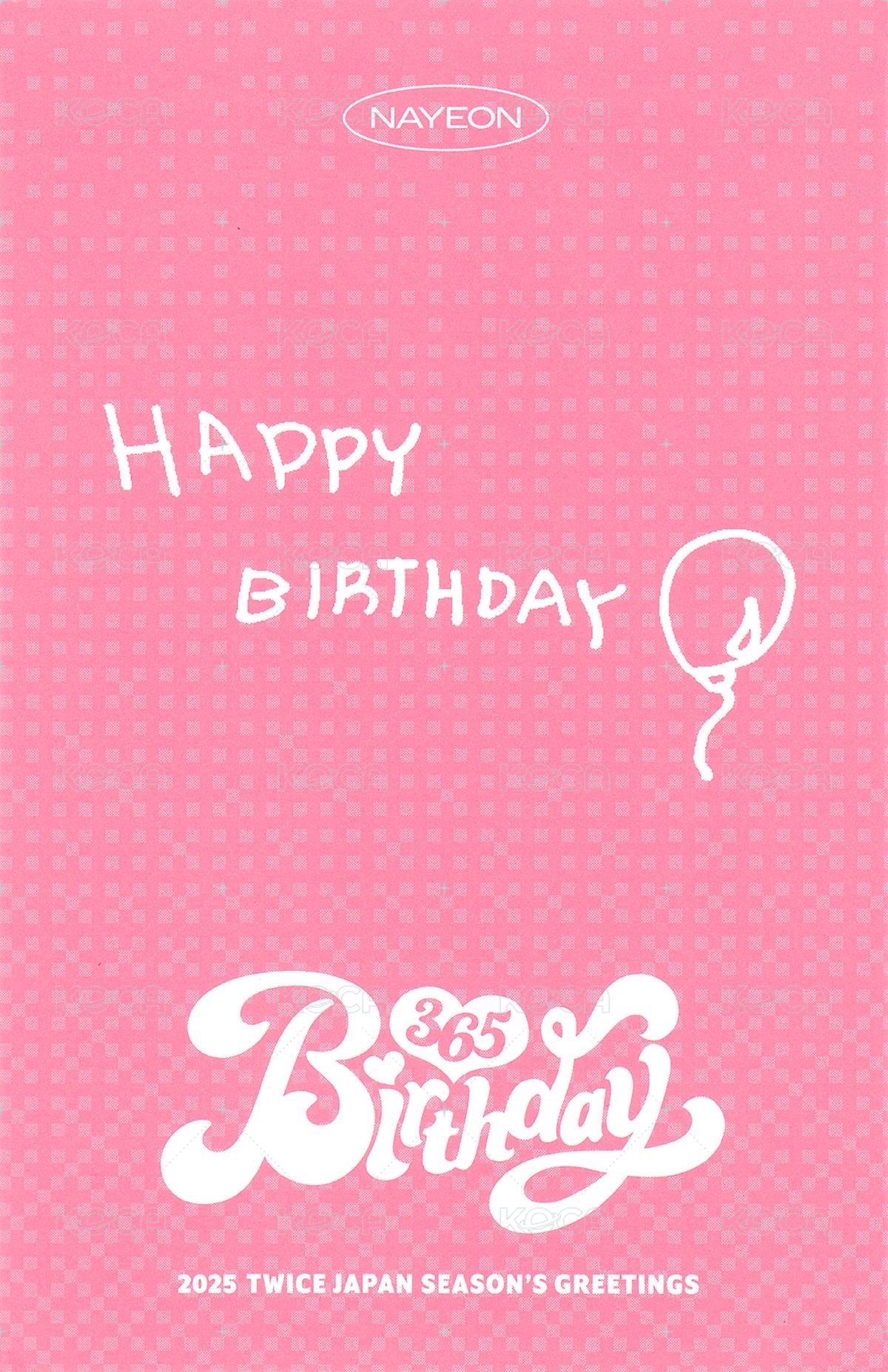 25’JP年曆 年曆卡  背面