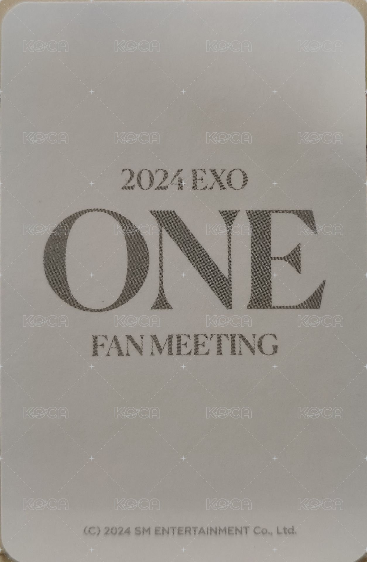 2024 EXO ONE FANMEETING  入場卡 / 場限卡  背面