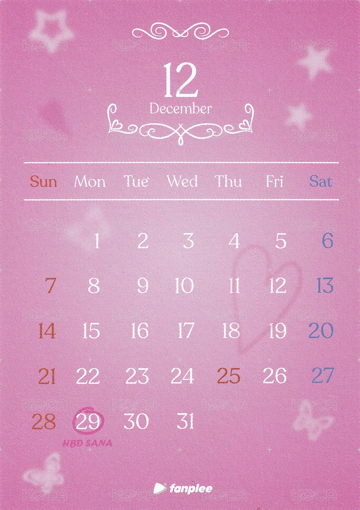 25’年曆 fp 特典卡  背面