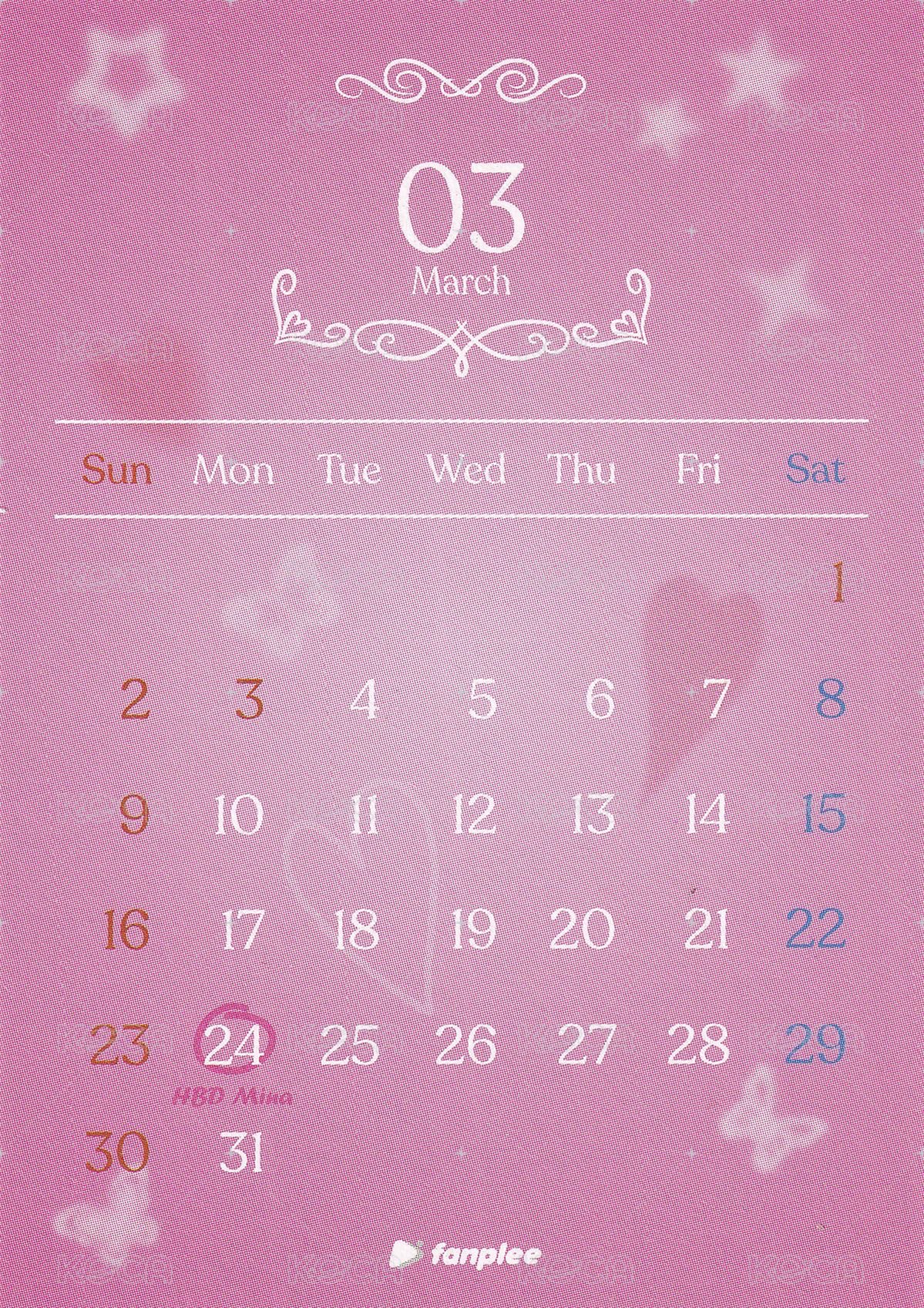 25’年曆 fp 特典卡  背面