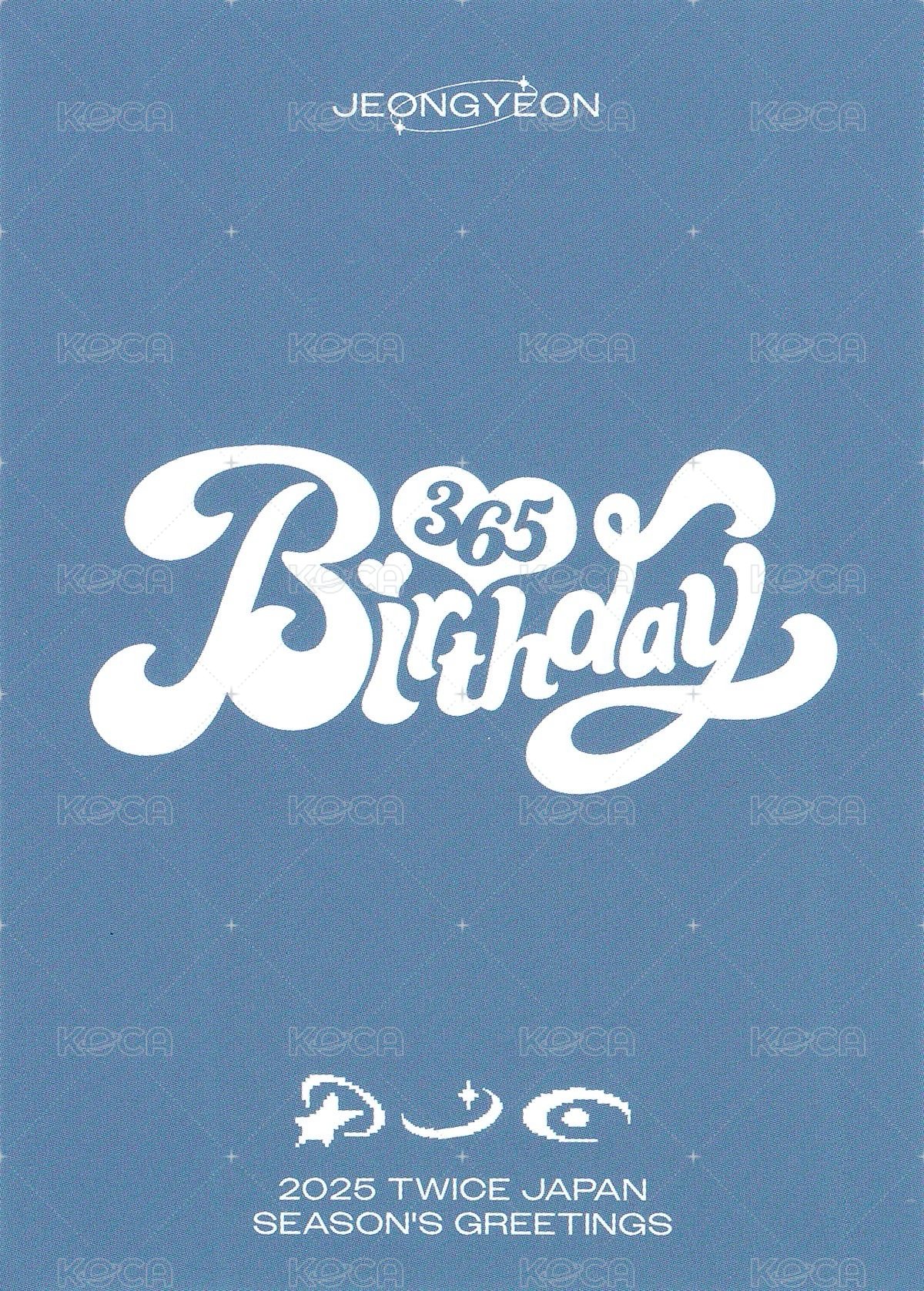 25’JP年曆 JYP JAPAN 特典卡  背面