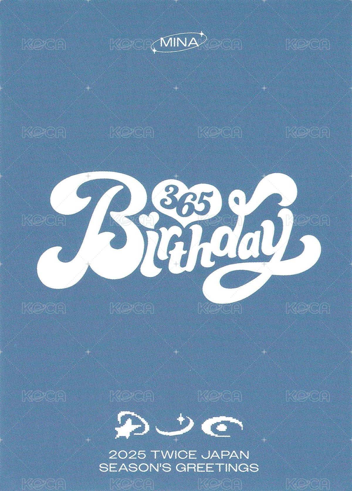 25’日本年曆 JYP JAPAN 特典卡  背面