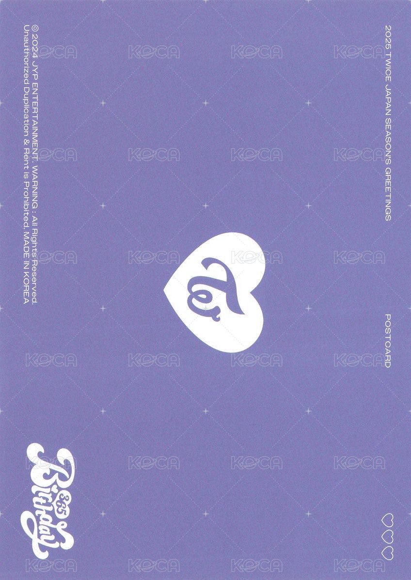 25’日本年曆 明信片  背面