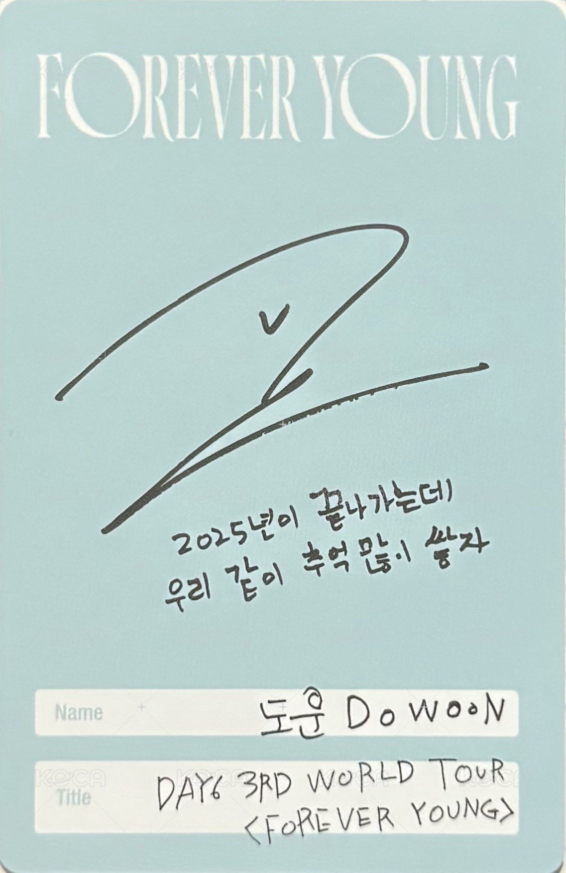 3rd世巡 演唱會 DVD / CD 卡  背面