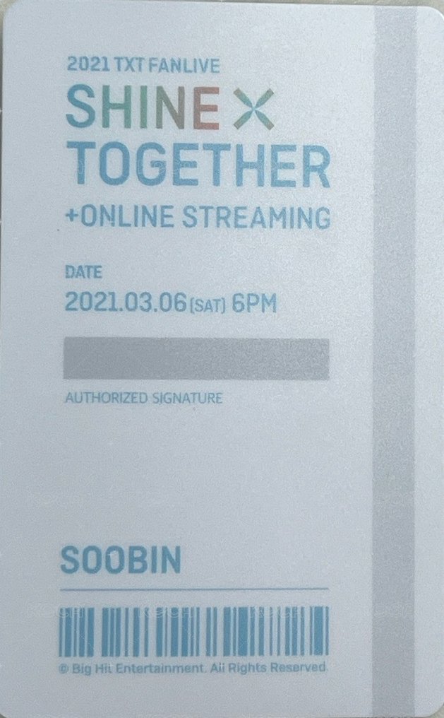 21 FANLIVE 演唱會 DVD / CD 卡  背面