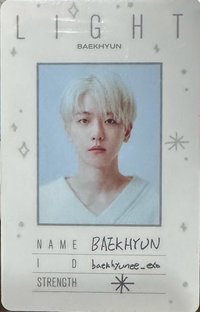 Beyond live LIGHT BAEKHYUN ID卡 周邊卡 