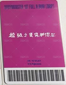 DRIP yg 中區 團封預售 特典卡 中背 背面