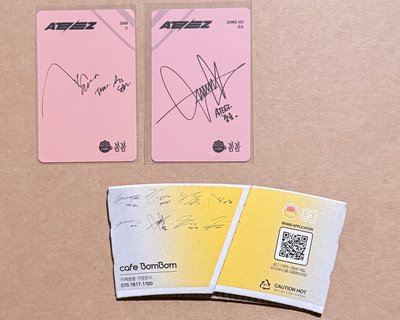 Cafe BomBom 代言卡 傘鍾+杯套