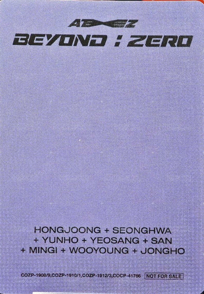 Beyond Zero 專輯卡 BLACK 背面