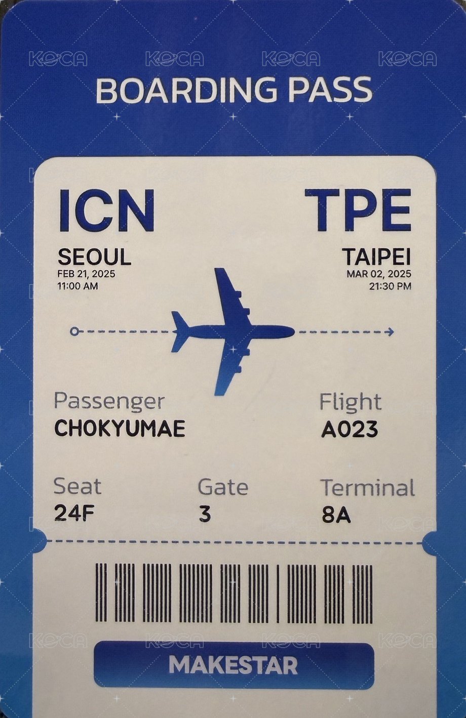 入場卡 / 場限卡 曹圭美快閃店 背面