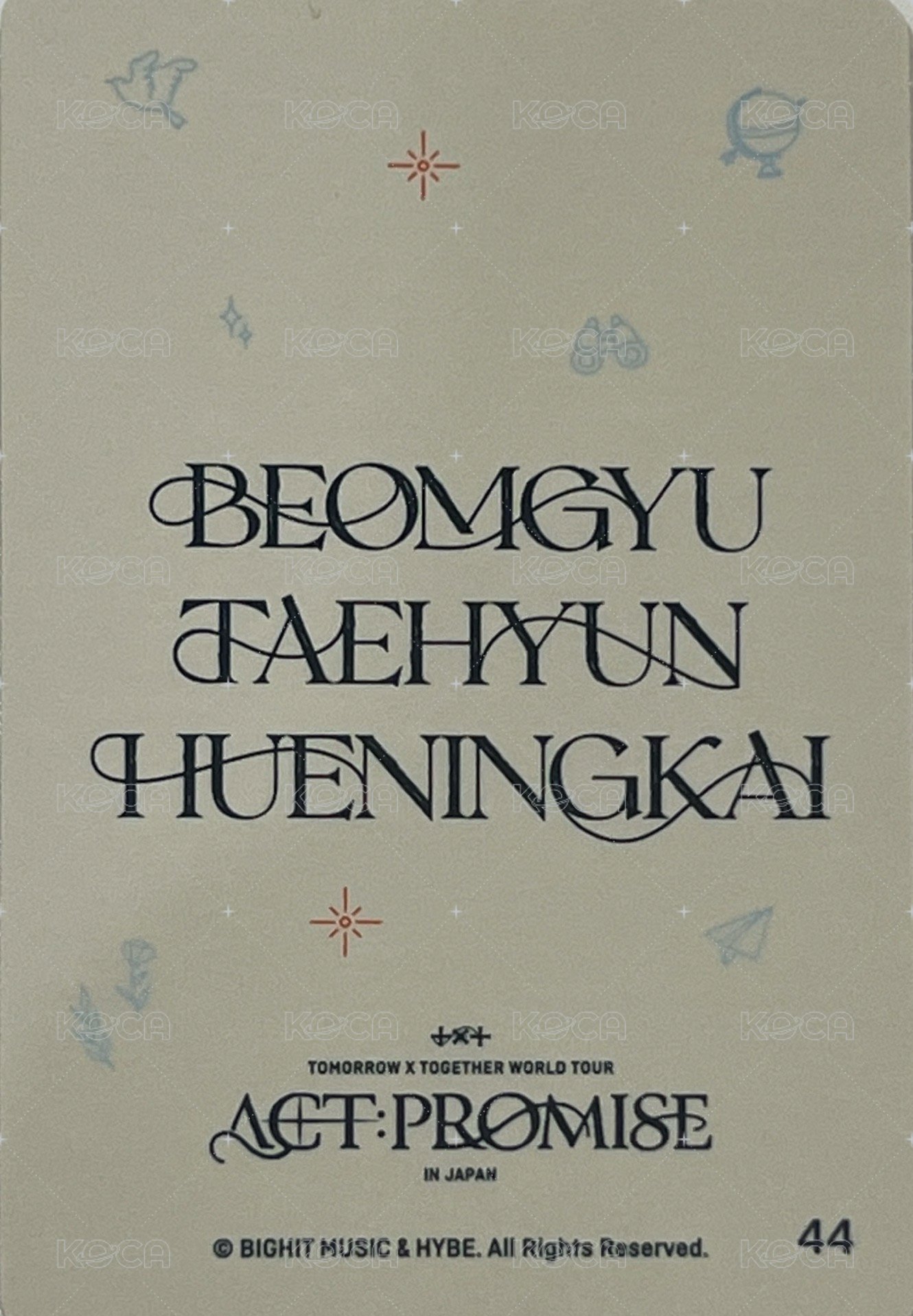 24’巡迴 日巡 隨機卡  背面