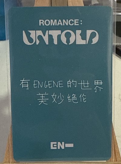 enhypen沈載倫正規二一直娛yzy5.0視頻簽售特典卡 條紋眼鏡小狗