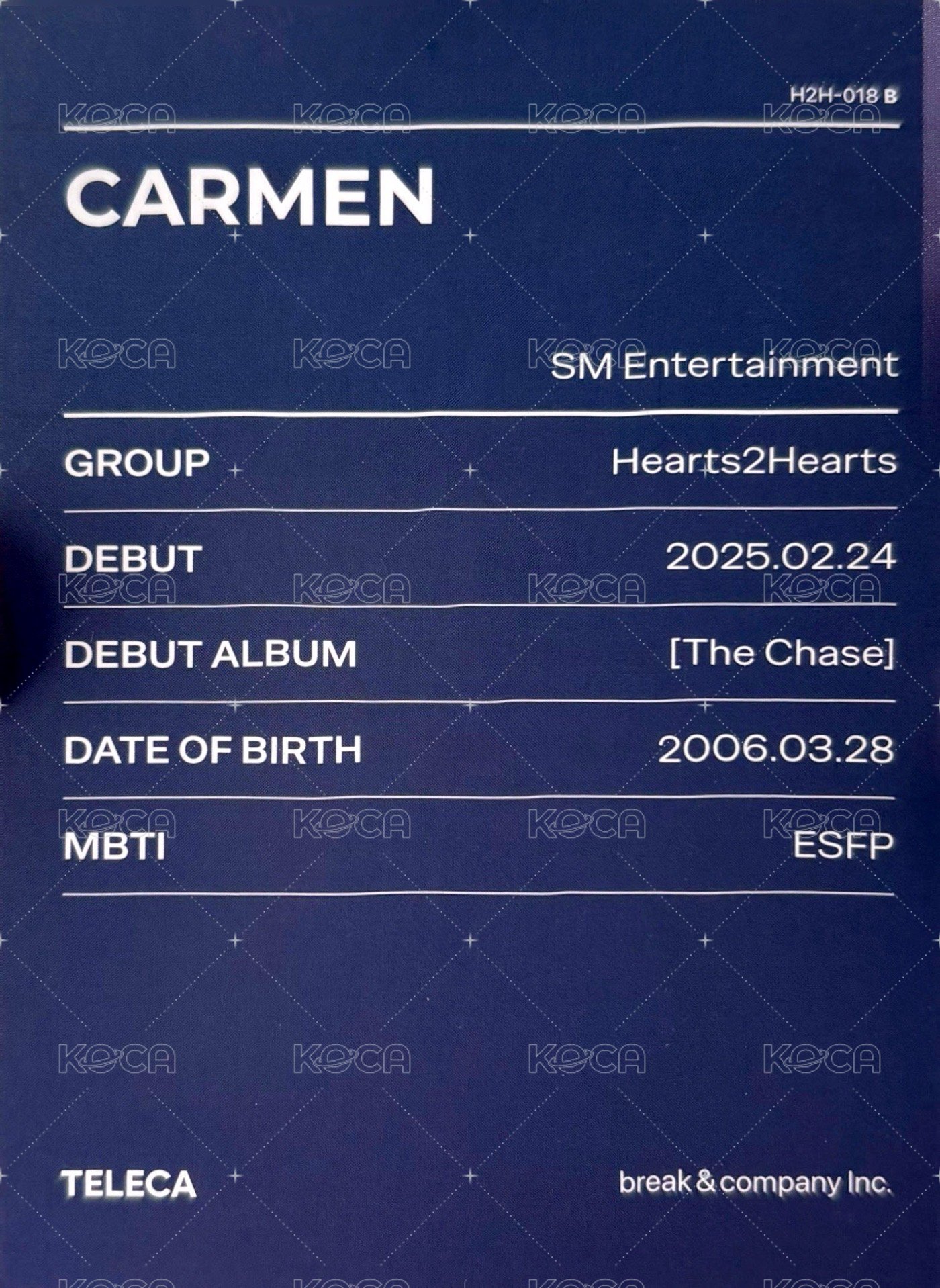 25新秀 Teleca 隨機卡 基本款 背面