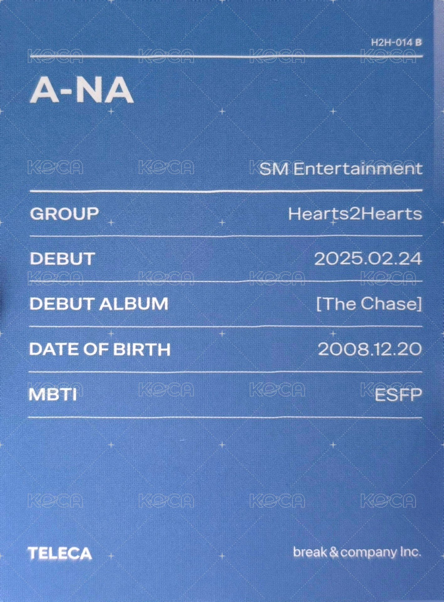 25新秀 Teleca 隨機卡 基本款 背面