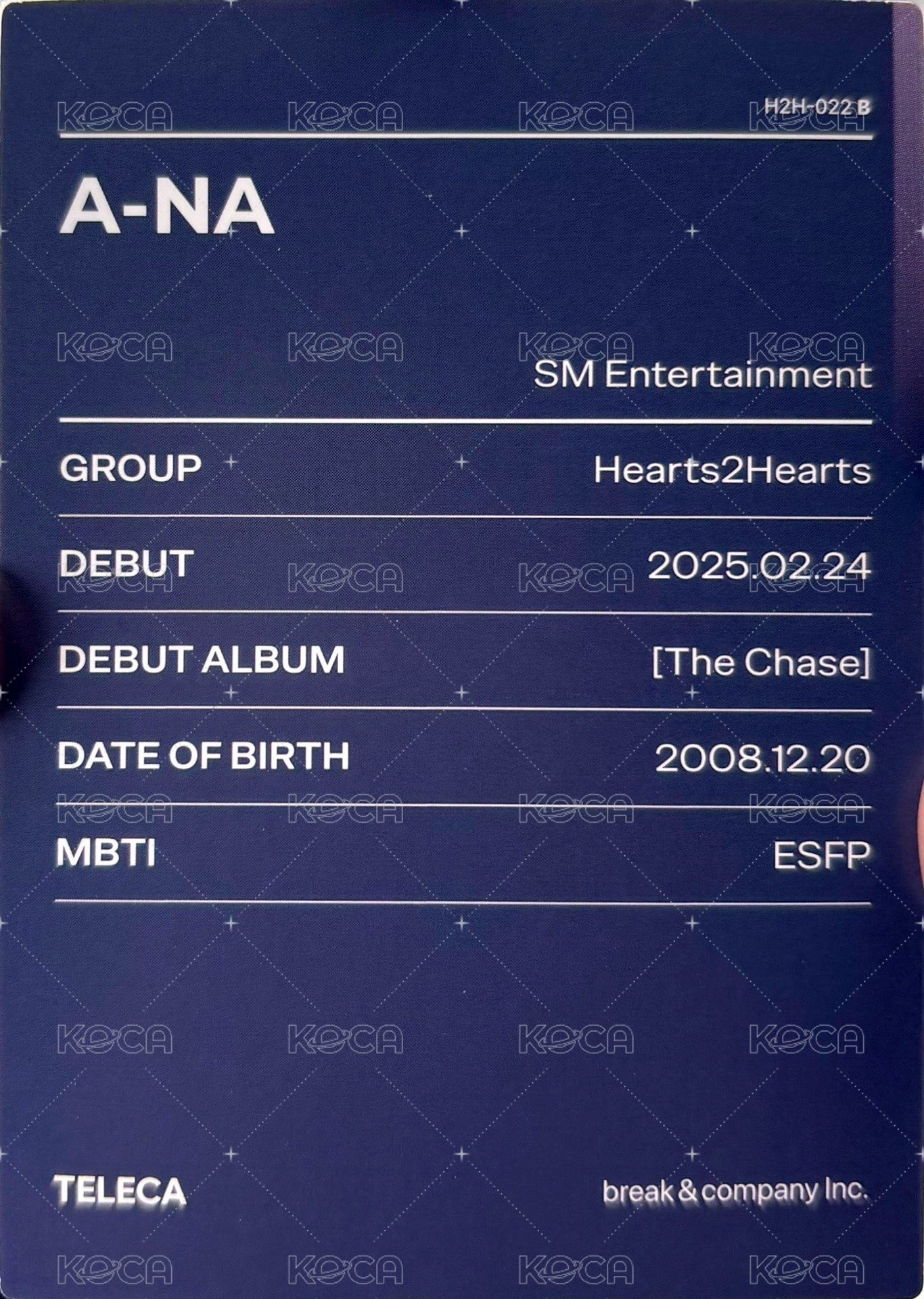 25新秀 Teleca 隨機卡 基本款 背面